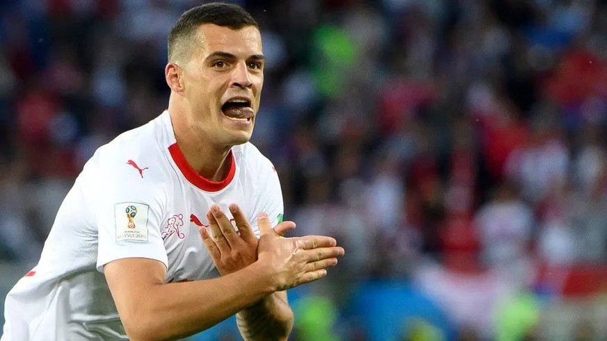 Mit dieser Geste jubelte Granit Xhaka im Spiel gegen Serbien.