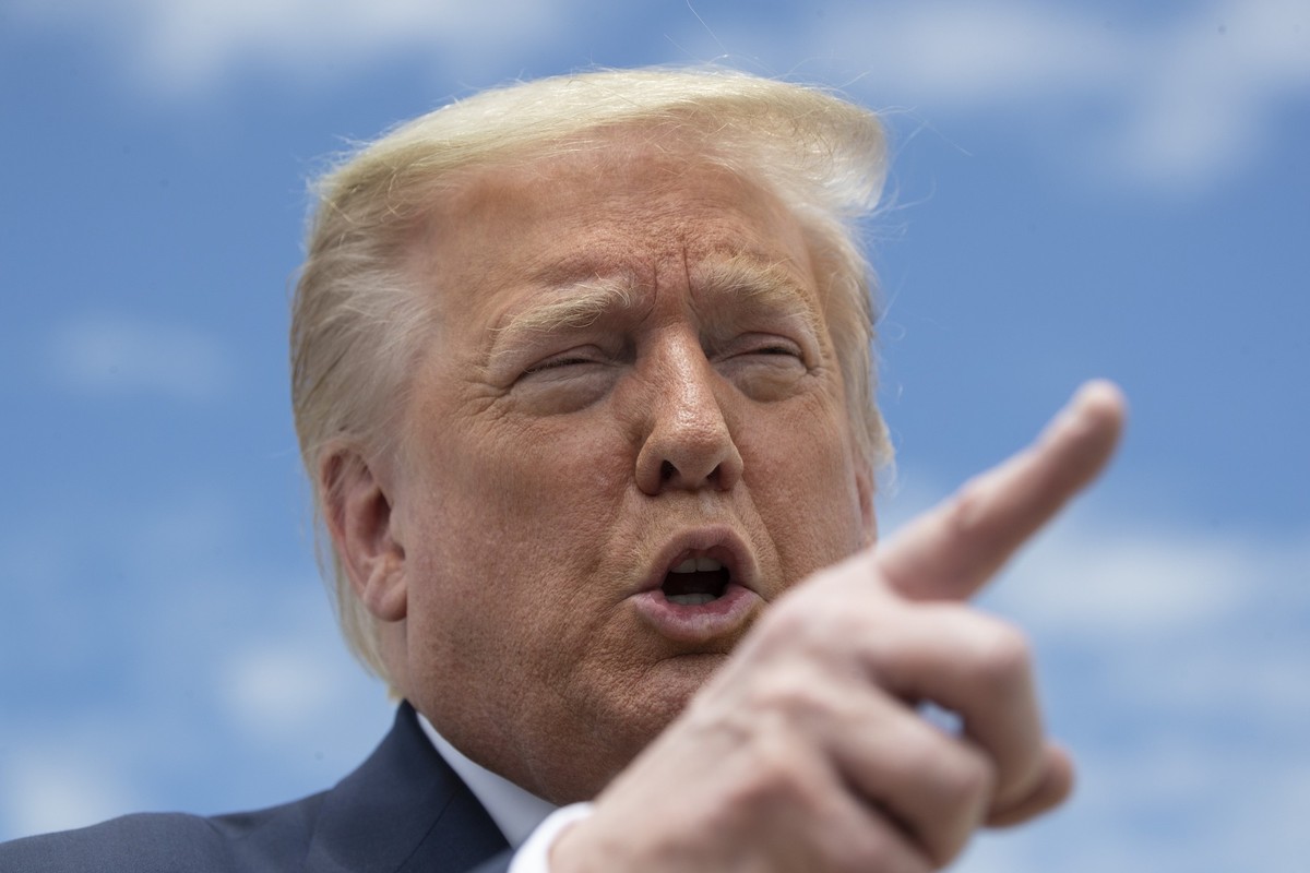 President Donald Trump speaks with reporters before boarding Air Force One as he departs Saturday, May 30, 2020, at Andrews Air Force Base, Md. Trump is en route to Kennedy Space Center for the SpaceX ...