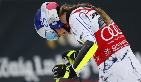 Ungewohnt: Lindsey Vonn nach einem Speed-Rennen mit gesenktem Kopf.
