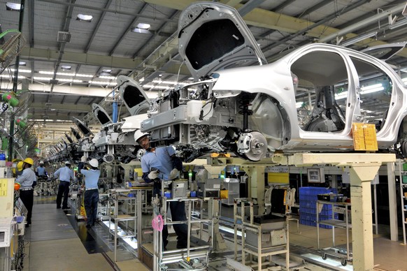 Heute noch vorbildlich: Das Toyota-Produktionssystem. Hier in einer Fabrik in der indischen Stadt Bengaluru.