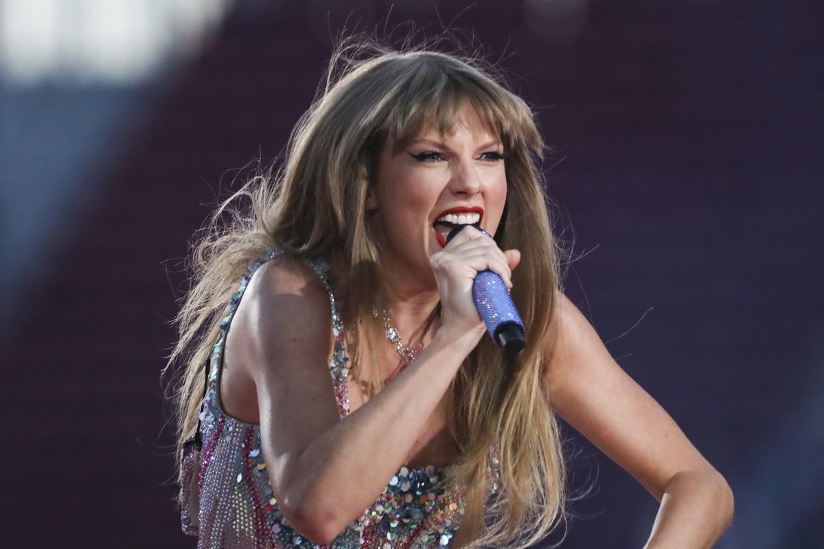 Taylor Swift performs at Levi's Stadium in Santa Clara, Calif. Friday, July 28, 2023. (Jessica Christian/San Francisco Chronicle via AP)