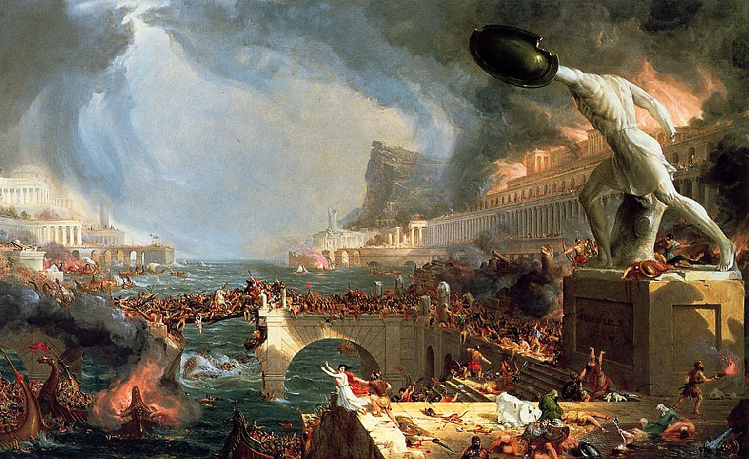 Der Zerfall eines Imperiums, wie es sich der US-amerikanische Maler Thomas Cole vorstellte (1836).