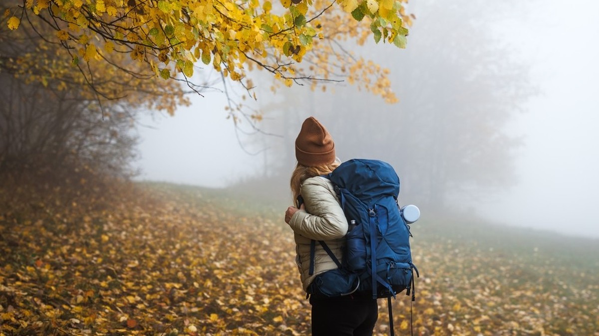 Herbst Nebel Wandern Kleider Wanderung