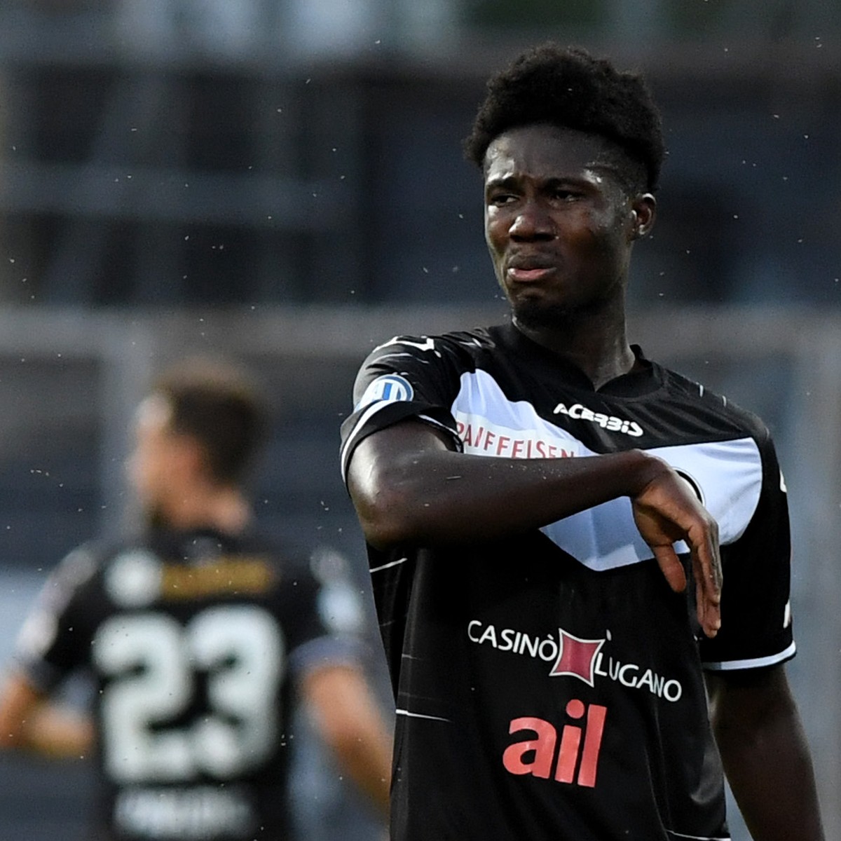 Lugano's player Eloge Yao, during the Super League soccer match FC Lugano against FC St. Gallen, at the Cornaredo stadium in Lugano, Thursday, July 09, 2020. (KEYSTONE/Ti-Press/Samuel Golay)