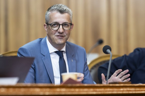 Benjamin Muehlemann, FDP-GL, spricht zur Kleinen Kammer, an der Sommersession der Eidgenoessischen Raete, am Donnerstag, 5. Juni 2025 im Staenderat in Bern. (KEYSTONE/Alessandro della Valle)