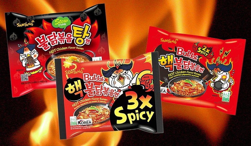 buldak spicy hot chicken ramen korea food essen instant noodles nudeln