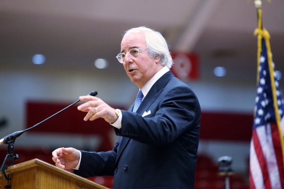 FILE - In this Tuesday, Jan. 31, 2012, file photo, Frank Abagnale, an expert on financial security and secure documents, talks about his life and adventures during his speech as part of the Dillon Lec ...