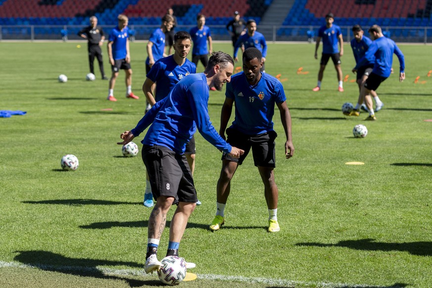 Zdravko Kuzmanovic, vorne, beim Training des FC Basel 1893 im Stadion St. Jakob-Park in Basel, am Mittwoch, 20. Mai 2020. (KEYSTONE/Georgios Kefalas)