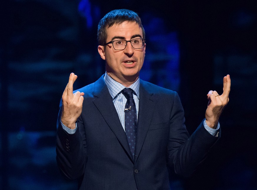FILE - In this Feb. 28, 2015 file photo, John Oliver speaks at Comedy Central's &quot;Night of Too Many Stars: America Comes Together for Autism Programs&quot; in New York. Jon Stewart's 16-year-long  ...