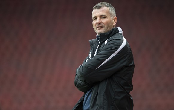 Wil's Trainer Alex Frei reagiert im Fussball Meisterschaftsspiel der Challenge League zwischen dem Grasshopper Club Zuerich und dem FC Wil 1900 im Letzigrund, am Samstag, 17. April 2021 in Zueric ...