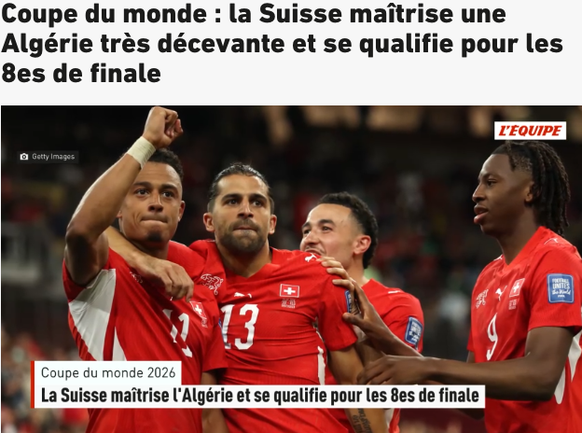 L'Equipe Schweiz-Algerien