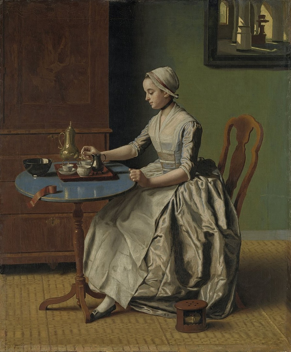 A Lady Pouring Chocolate by Jean-Étienne Liotard (1744)
https://en.wikipedia.org/wiki/History_of_chocolate#/media/File:Liotard-Lady_Pouring_Chocolate.jpg