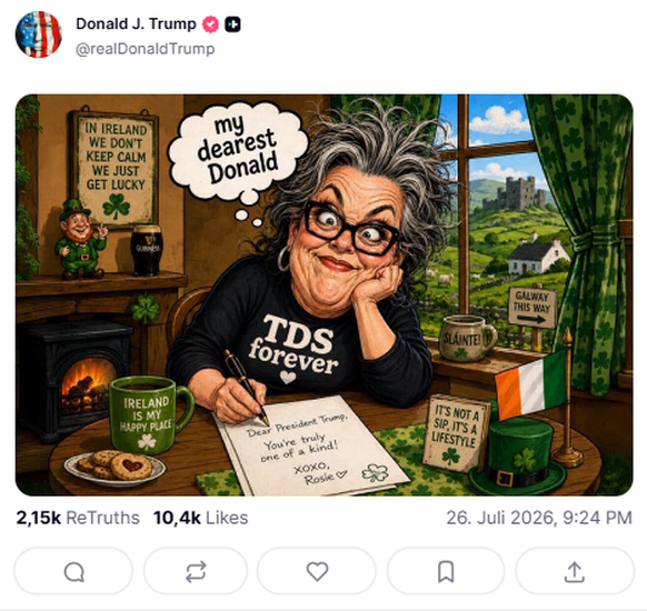 Trump Truthsocial Post: Rosie O’Donnell