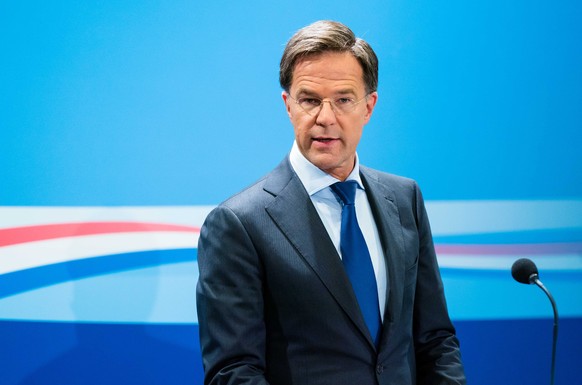 epa08697207 Dutch Prime Minister Mark Rutte during his press conference after the weekly cabinet meeting in The Hague, The Netherlands, 25 September 2020. Rutte does not rule out the possibility that  ...