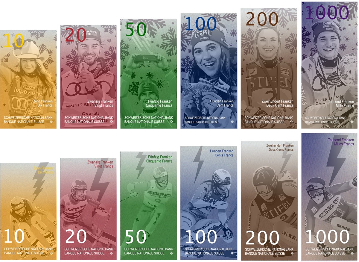 Wir haben da ein paar Ideen für neue Banknoten für die Schweiz.