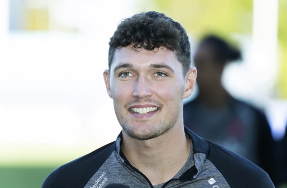 epa09449526 Denmark&#039;s Andreas Christensen prior to a training session in Elsinore, Denmark, 05 September 2021. Denmark will face Israel in their FIFA Wordl Cup 2022 qualifying soccer match on 07  ...