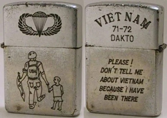 Vietnam War Zippo Lighters 
https://lightergallery.com/vietnam-war-zippos