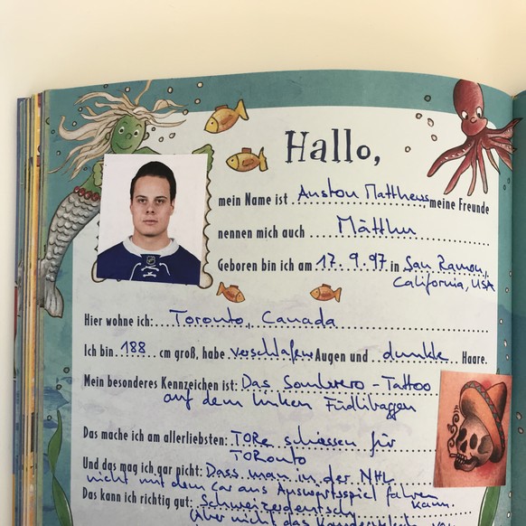 Freundschaftsbuch Nico Hischier