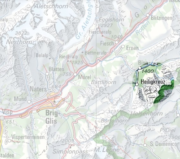 Kartenausschnitte Schweizer Ortschaften