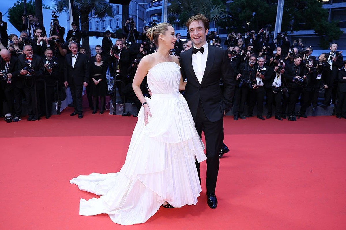 CANNES, FRANCE - MAY 17: Jennifer Lawrence and Robert Pattinson attend the "Die My Love" red carpet at the 78th annual Cannes Film Festival at Palais des Festivals on May 17, 2025 in Cannes, ...
