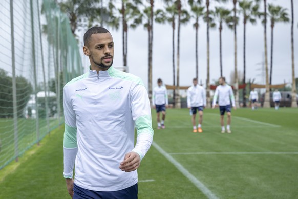 Djibril Sow beim Training der Schweizer Fussballnationalmannschaft im Trainingslager in Marbella, Spanien, am Mittwoch, 23. Maerz 2022. (KEYSTONE/Georgios Kefalas)