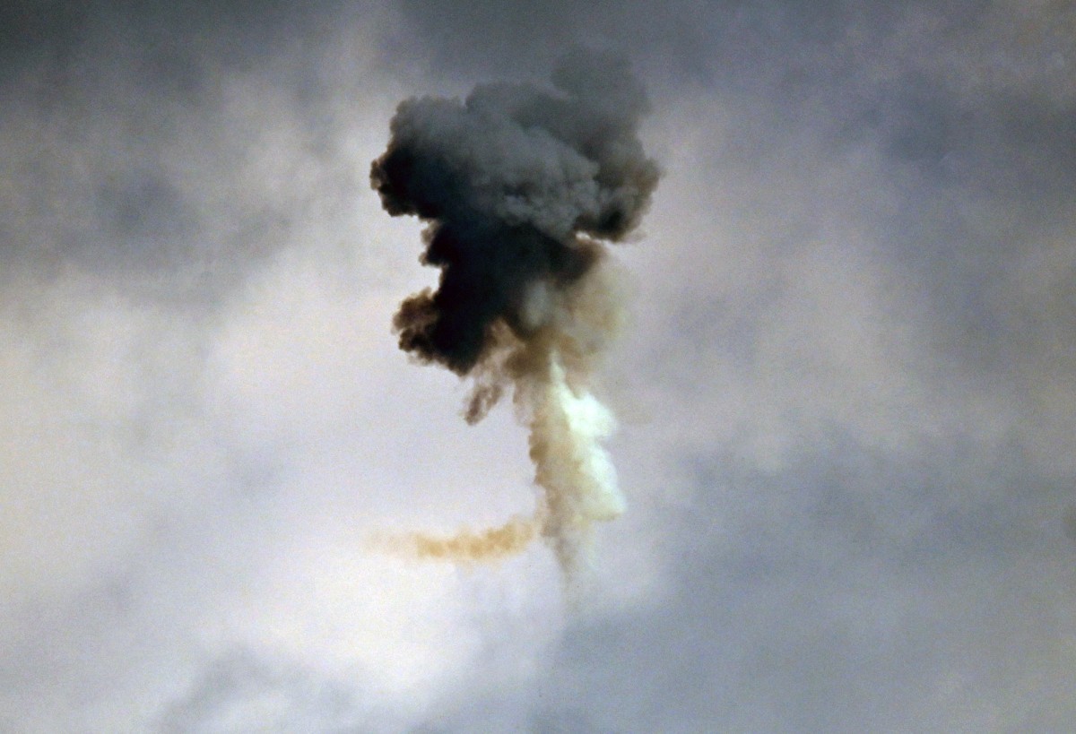 (FILES) This photograph shows Ukrainian air defence firing at a Russian drone above Kyiv during a drone strike on the Ukrainian capital on August 30, 2026, amid the Russian invasion of Ukraine. Flying ...