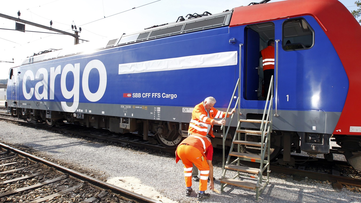 ARCHIVBILD ZUR MEDIENKONFERENZ VON SBB CARGO UEBER DIE ZUKUNFTSAUSSICHTEN DES UNTERNEHMENS, AM DONNERSTAG, 1. MAERZ 2018 - Das Logo von SBB Cargo International anlaesslich der offiziellen Eroeffnung d ...