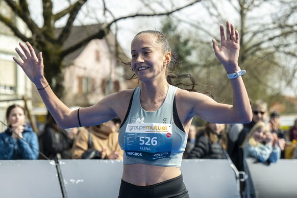Elena Eichenberger, Schweiz, Siegerin beim 15 Kilometer Eliterennen der Maenner, am Samstag, 21. Maerz 2026, in Kerzers. (KEYSTONE/Peter Schneider)