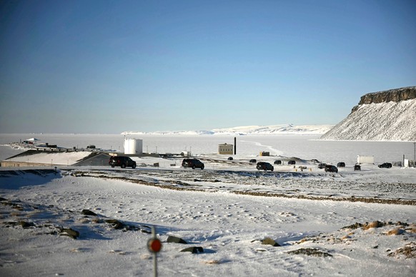 FILE - The motorcade of Vice President JD Vance travels through Pituffik Space Base during a tour, March 28, 2025, in Greenland. (Jim Watson/Pool via AP, File)
Greenland US History
