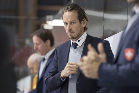 Head Coach Patrick Fischer from Switzerland during a international ice hockey game between Switzerland and Austria, at the Lucerne Cup in Lucerne, Switzerland, on Thursday, December 13, 2018. (KEYSTON ...