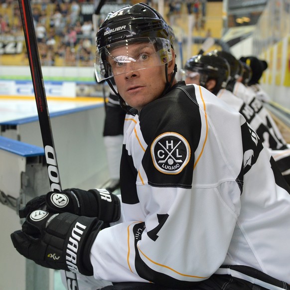 Ryan Gardner waehrend einem Trainingsspiel des HC Lugano bei der Mannschaftspraesentation in der Resega Eishalle am Samstag, 13. August 2016, in Lugano. (KEYSTON/TI-PRESS/Carlo Reguzzi)