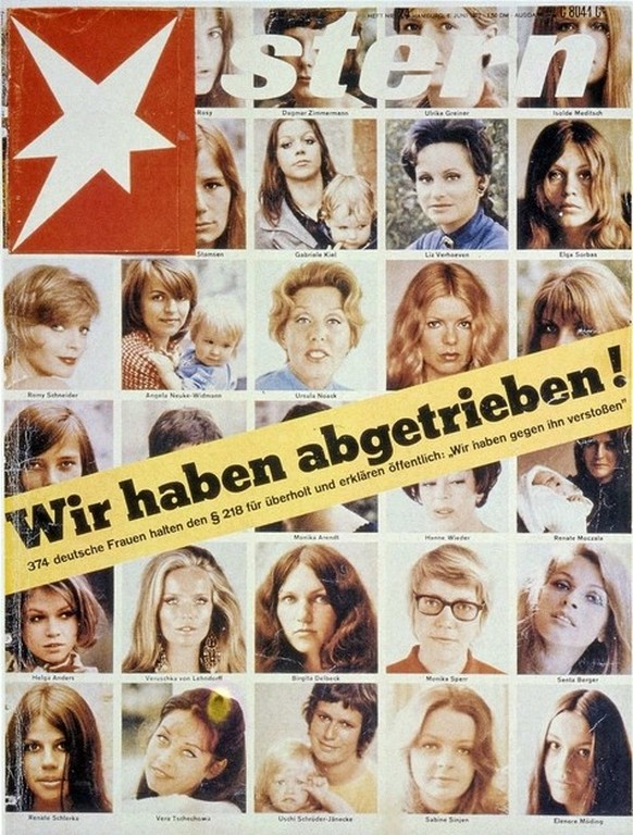 Titelblatt des «Stern», 1971: Wir haben abgetrieben!
https://www.hdg.de/lemo/bestand/objekt/druckgut-stern-wir-haben-abgetrieben.html