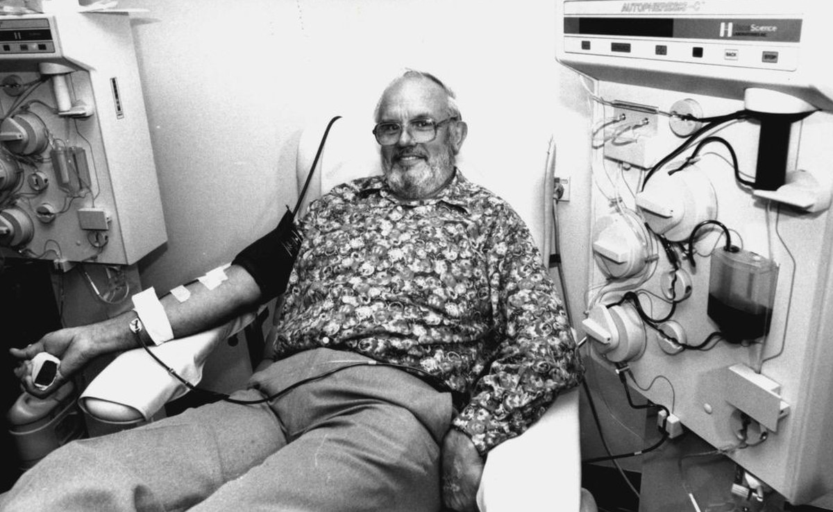 James Harrison im Dezember 1992 – bei seiner 537. Plasmaspende.