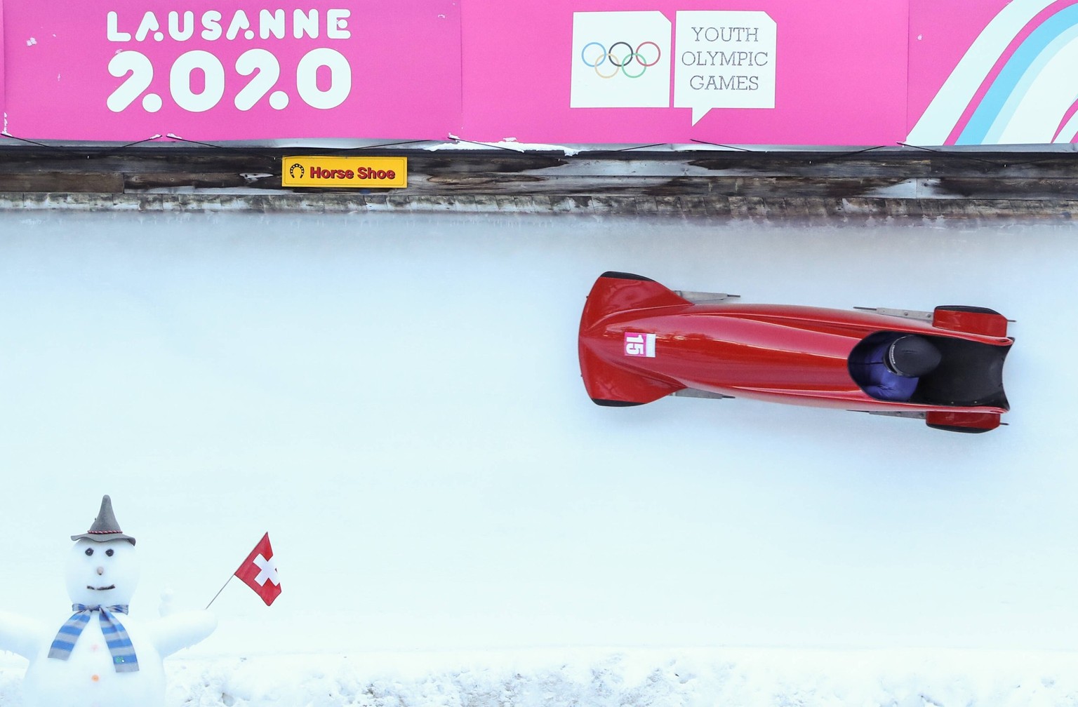 200121 -- ST. MORITZ, Jan. 21, 2020 -- Quentin Sanzo of Liechtenstein competes during the men s monobob competition at the Lausanne 2020 Winter Youth Olympic Games, Olympische Spiele, Olympia, OS YOG ...