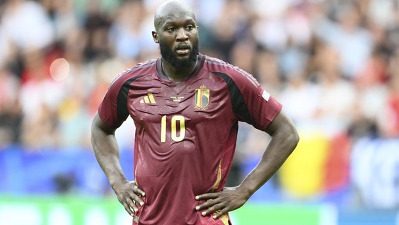 Belgium v Slovakia Group E - UEFA EURO, EM, Europameisterschaft,Fussball 2024 FRANKFURT AM MAIN, GERMANY - JUNE 17 : Lukaku Romelu forward of Belgium looks dejected during the UEFA EURO 2024 European  ...