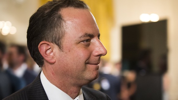 epa06115486 (FILE) - White House Chief of Staff Reince Priebus attends a ceremony held to recognize the first responders to the 14 June shooting involving Republican Congressman Steve Scalise, in the  ...