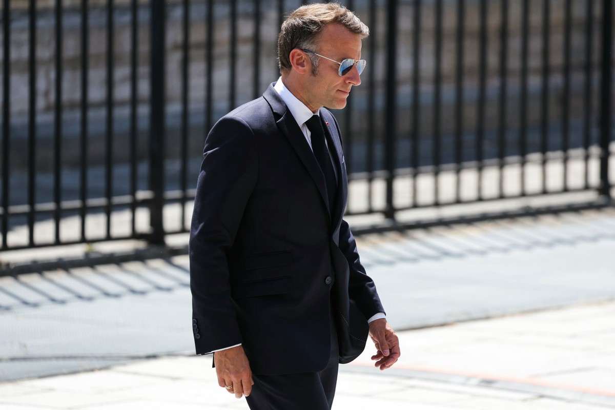 epa13106851 France's President Emmanuel Macron attends a tribute ceremony to Captain Alfred Dreyfus on the first national day dedicated to the recognition of his innocence by the Court of Cassati ...