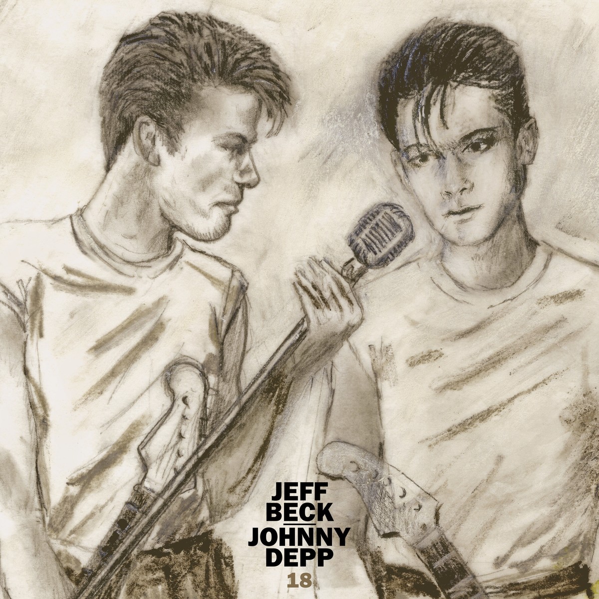This image released by Rhino Records shows cover art for "18," an album by Jeff Beck and Johnny Depp, releasing July 15. (Rhino Records via AP)