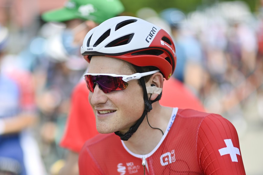 Stefan Kueng from Switzerland of Groupama-Fdj during the fourth stage, a 171 km race from St. Urban to Gstaad, at the 84th Tour de Suisse UCI ProTour cycling race, on Wednesday, June 9, 2021. (KEYSTON ...
