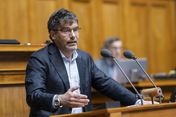 Roger Nordmann, SP-VD, spricht fuer die Parlamentarische Untersuchungskommission PUK zur Krise der Credit Suisse, an der Fruehjahrssession der Eidgenoessischen Raete, am Dienstag, 18. Maerz 2025 im Na ...