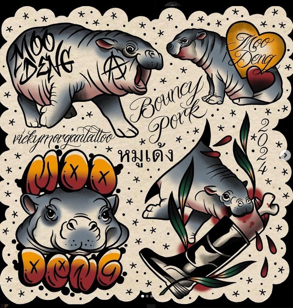 Moo deng tattoo