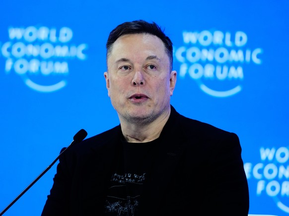 Elon Musk attends the Annual Meeting of the World Economic Forum in Davos, Switzerland, Thursday, Jan. 22, 2026. (AP Photo/Markus Schreiber)
Switzerland Davos