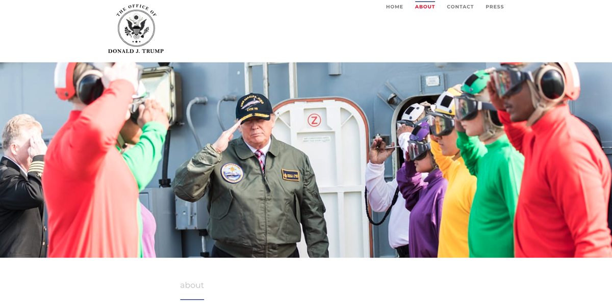 Donald Trump site web internet President Etats-Unis