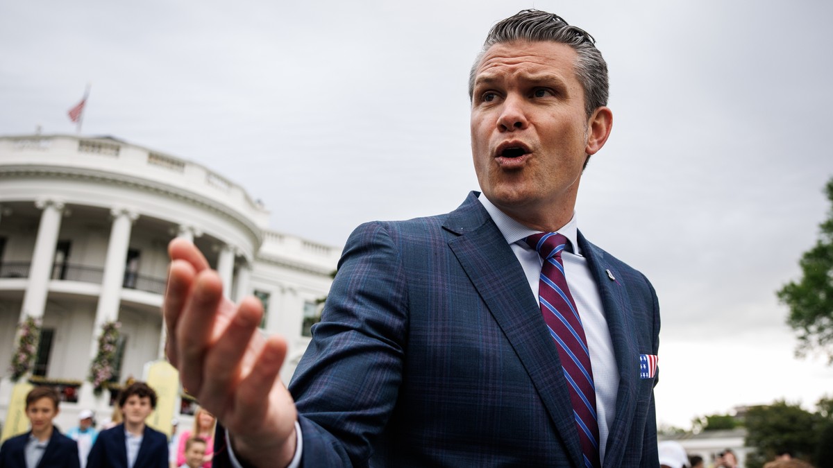 epa12044538 US Secretary of Defense Pete Hegseth attends the 2025 Easter Egg Roll with his family on the South Lawn of the White House in Washington, DC, USA 21 April 2025. New allegations have emerge ...