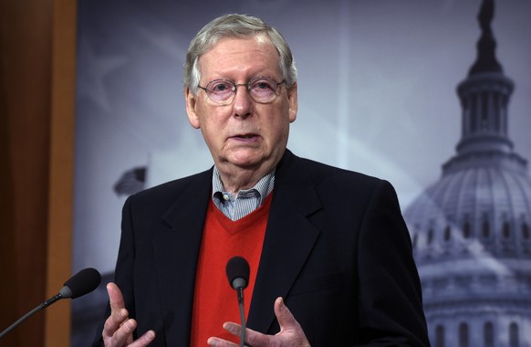 FILE - In this Dec. 12, 2016 file photo, Senate Majority Leader Mitch McConnell of Ky., speaks during a news conference on Capitol Hill in Washington. When President Donald Trump nominates a Supreme C ...