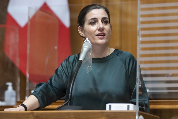 Flavia Wasserfallen, SP-BE, spricht waehrend der Fruehlingssession der Eidgenoessischen Raete, am Mittwoch, 17. Maerz 2021, im Nationalrat in Bern. (KEYSTONE/Peter Klaunzer)