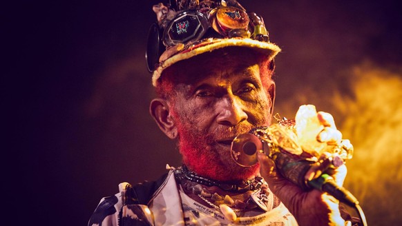 Deutschland, DEU, Hamburg, 29.05.2019: Lee Scratch Perry auf seinem Konzert im Hamburger Club Übel und Gefährlich . Unterstützt wurde der Künstler vom Produzenten Mad Professor. *** Germany, DEU, Hamb ...