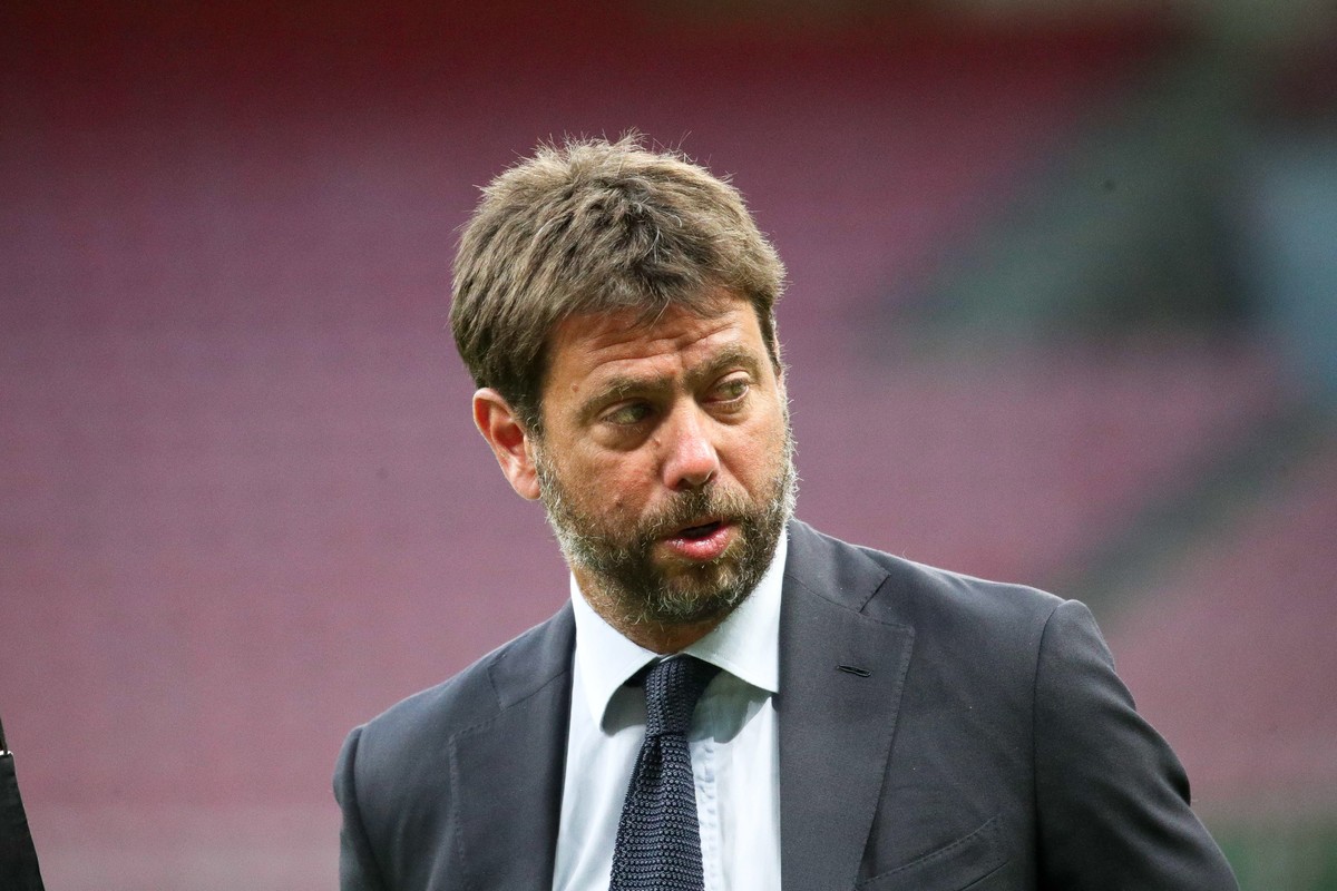 epa09144566 (FILE) - Juventus' Chairman Andrea Agnelli prior the Italian Serie A soccer match between AC Milan and Juventus Turin at the Giuseppe Meazza Stadium in Milan, Italy, 07 July 2020 (rei ...
