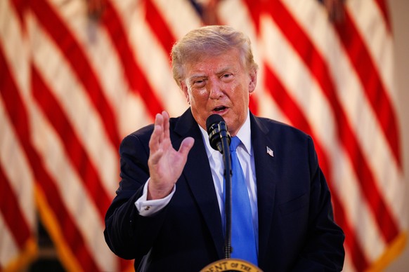 epa13208155 US President Donald Trump speaks during an End of Summer BBQ event with Republican lawmakers in the Rose Garden of the White House in Washington, DC, USA, 02 September 2026. EPA/Samuel Cor ...