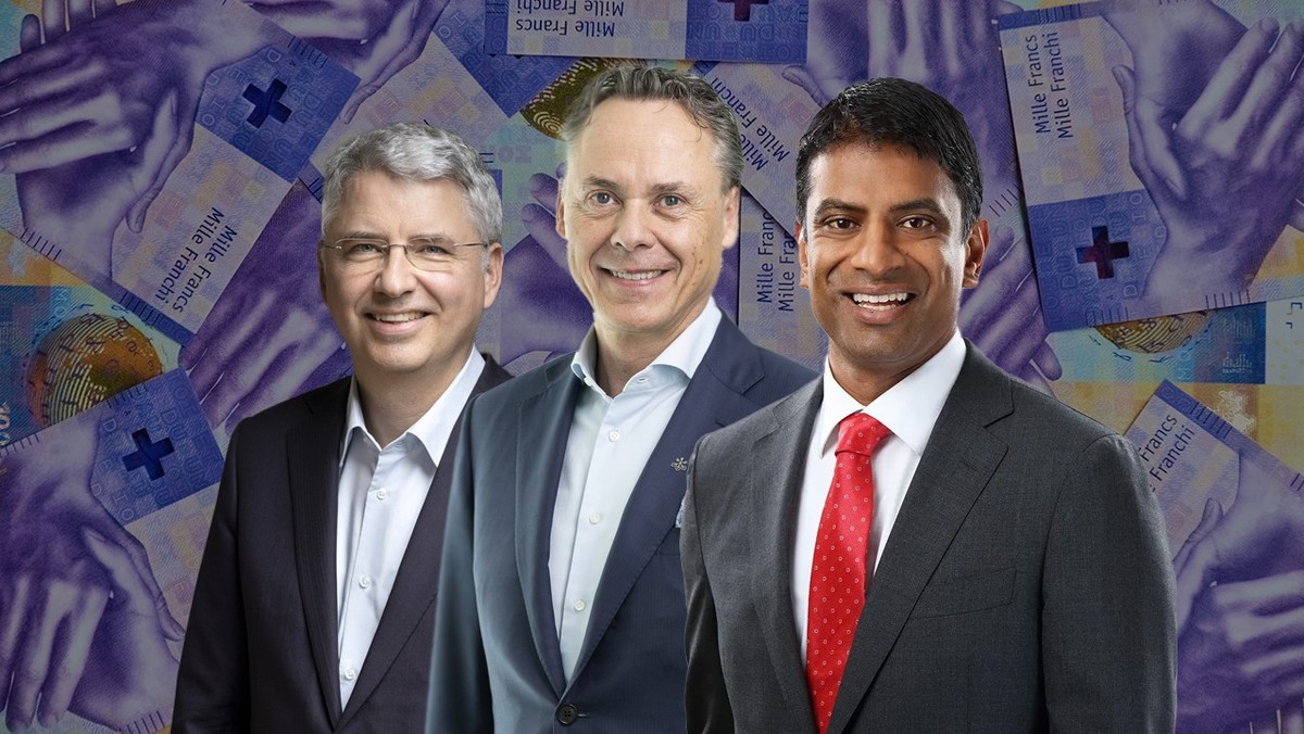 Severin Schwan (Roche), Ralph Hamers (UBS) et Vasant Narasimhan (Nestlé) ont gagné les salaires les plus élevés de Suisse en 2022.